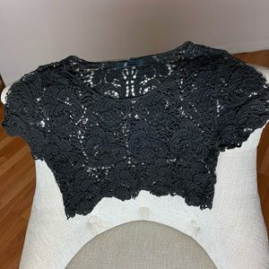 crochet black crop top